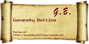 Gavansky Bettina névjegykártya